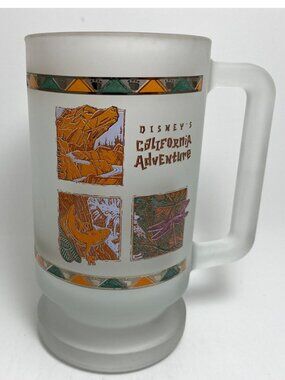 Vintage Disney’s California Adventure Frosted Mug 90s Collectible Disneyana